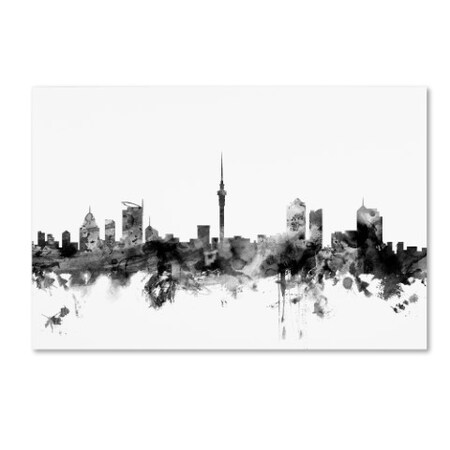 Trademark Fine Art Michael Tompsett 'Auckland NZ Skyline B&W' Canvas Art, 22x32 MT1057-C2232GG